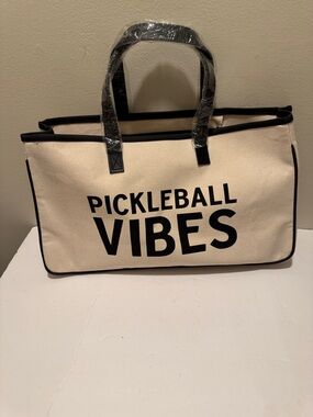 Santa Barbara Design Studio Pickleball Vibes Canvas Tote - Natural & Black
